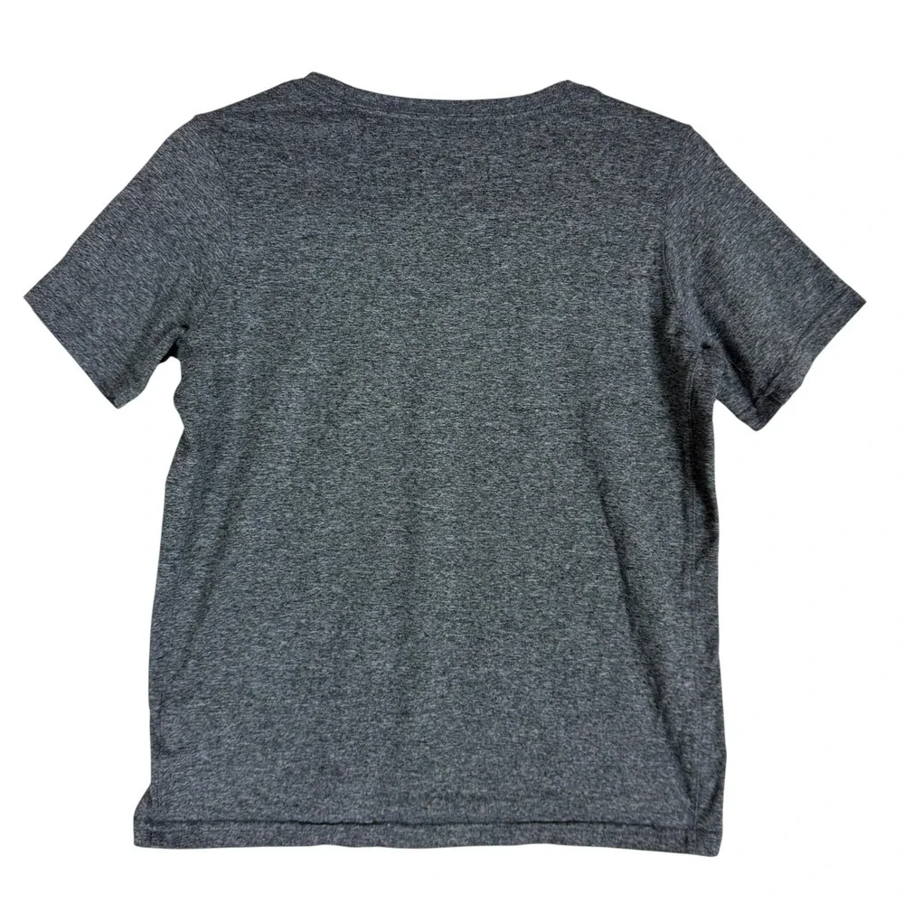 Nike Dri-FIT Shirt Kids Medium Gray Crewneck Short Sleeve Swoosh Logo Athletic